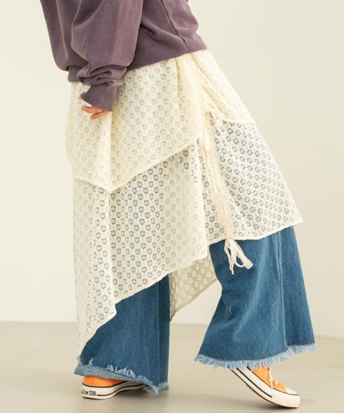 「eLur」 スカート FREE アイボリー レディース_画像3