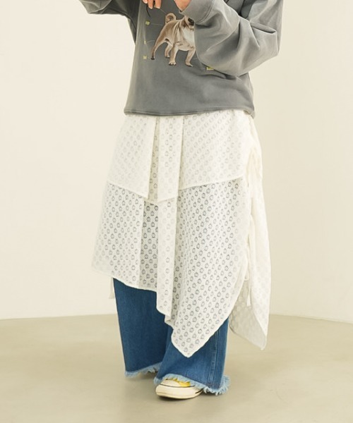 「eLur」 スカート FREE アイボリー レディース_画像5