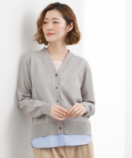 nest Robe - ※kiomi※3点セット（カーディガン、ブラウス、シャツ） grove（グローブ） カーディガン シャツドッキング ニットカーディガン