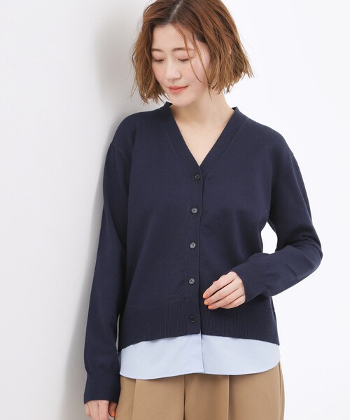 grove（グローブ） カーディガン シャツドッキング ニットカーディガン