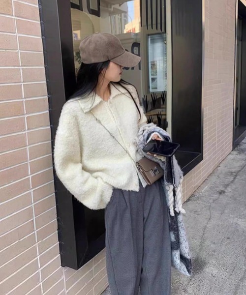 「SHEENA」 長袖ニット M オフホワイト レディース_画像3