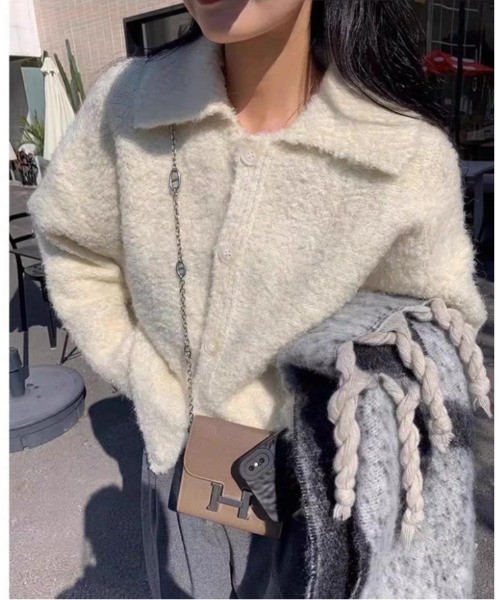 「SHEENA」 長袖ニット M オフホワイト レディース_画像4