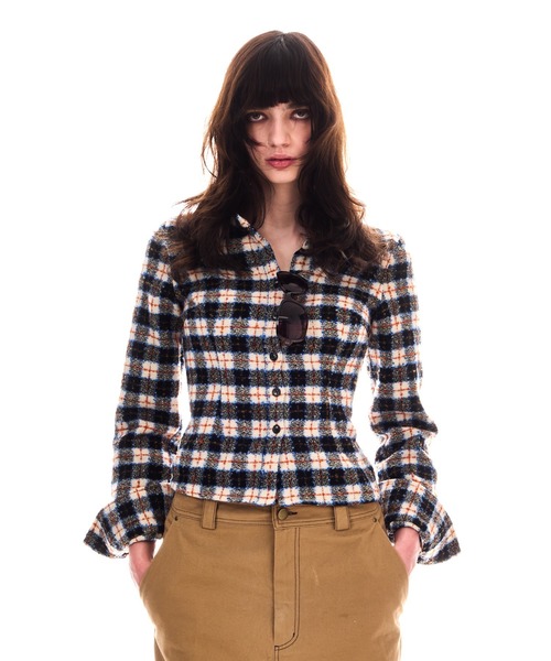 BEEDEN ブラウス シャツ CHECKED JUST FIT SHIRT レディース 