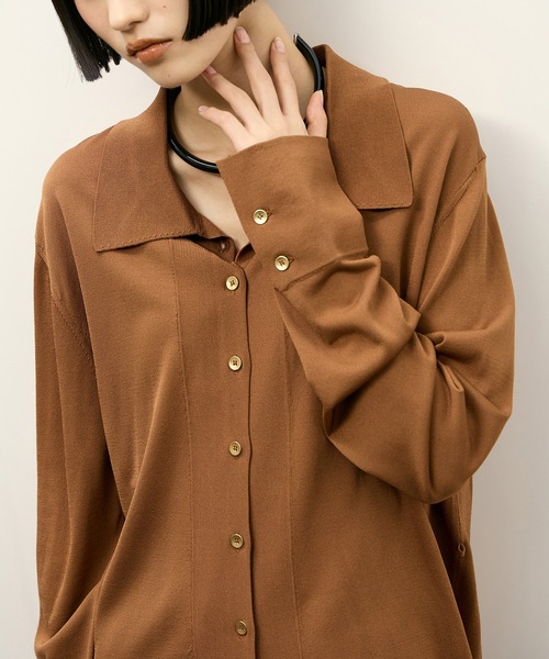 【ADAM ET ROPE】ニットシャツカーディガン ADAM ET ROPE'（アダムエロペ） カーディガン ニットシャツ
