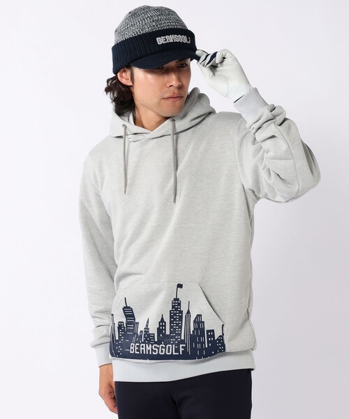 BEAMS GOLF プルオーバー パーカー ビックロゴ L BEAMS GOLF（ビームス ゴルフ） プルオーバーパーカー L グレー メンズ