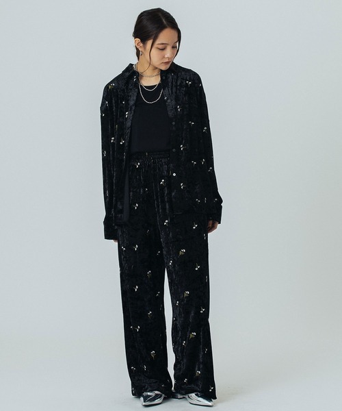 「ROSE BUD」 イージーパンツ ONE SIZE ブラック レディース_画像5