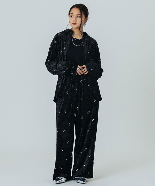 「ROSE BUD」 イージーパンツ ONE SIZE ブラック レディース_画像6