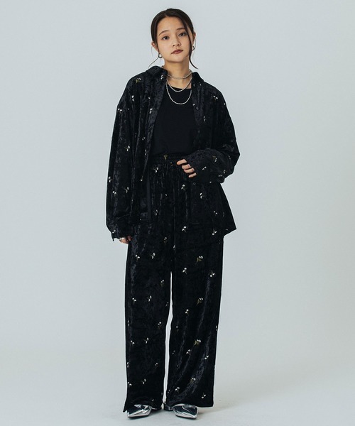 「ROSE BUD」 イージーパンツ ONE SIZE ブラック レディース_画像7