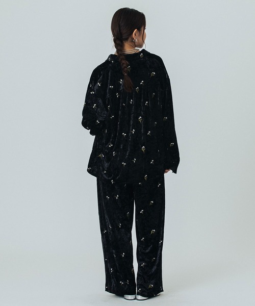 「ROSE BUD」 イージーパンツ ONE SIZE ブラック レディース_画像9