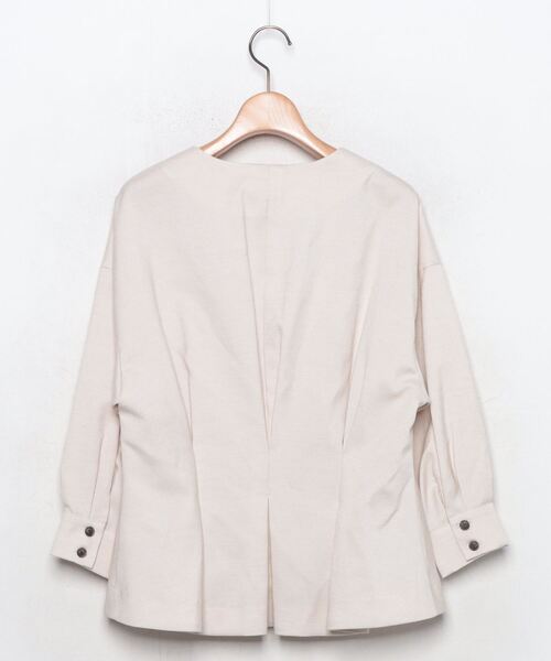 「Re.Verofonna」 ノーカラージャケット MEDIUM アイボリー レディース_画像2