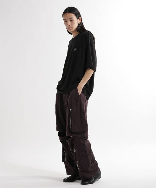 HARE ジッパー付きカーゴパンツ ブラック M HARE（ハレ） ワイドパンツ カーゴパンツ 「SET UP対応 接触冷感」2WAY