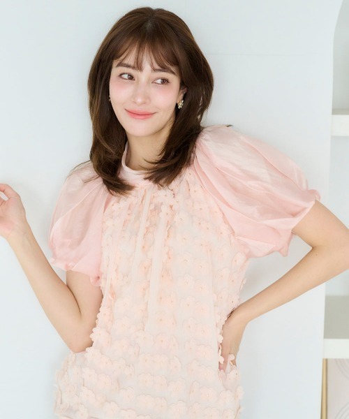 ブラウス シャツ フローラルトップス レディースの画像