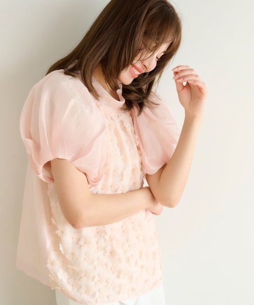 ブラウス シャツ フローラルトップス レディースの画像