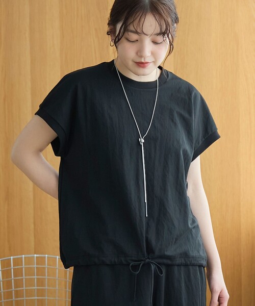 coen（コーエン） tシャツ 半袖 リネン混カノコフレンチスリーブ