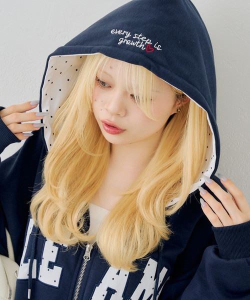 ANOTHER BRANCH OLIVE des OLIVE パーカー 配色BIGロゴZIP