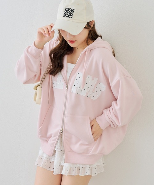 ANOTHER BRANCH OLIVE des OLIVE パーカー 配色BIGロゴZIP