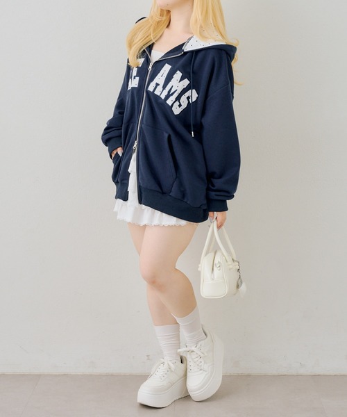 ANOTHER BRANCH OLIVE des OLIVE パーカー 配色BIGロゴZIP