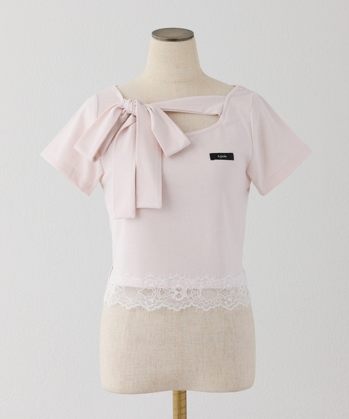 tシャツ 「Lace Collection」リボンテレコTee レディースの画像