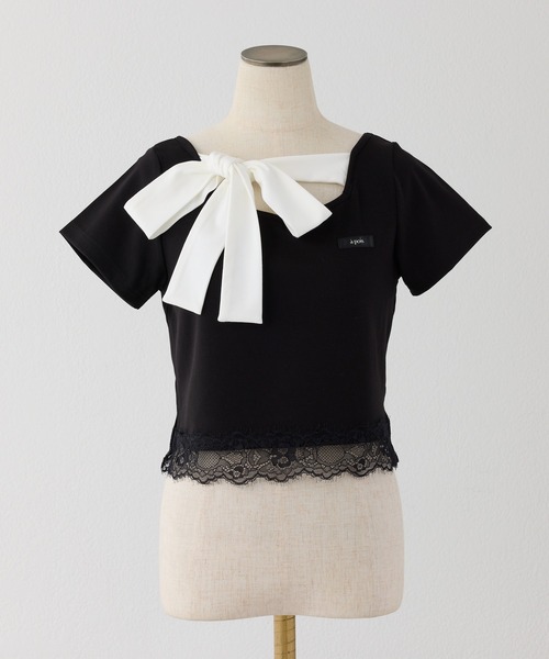 tシャツ 「Lace Collection」リボンテレコTee レディースの画像