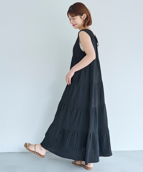 mil（ミル） ワンピース 夏 ノースリーブ ティアードワンピース