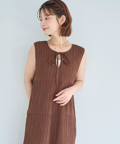 mil（ミル） ワンピース 夏 ノースリーブ ティアードワンピース