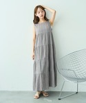 ワンピース 夏 ノースリーブ ティアードワンピ...の詳細画像1