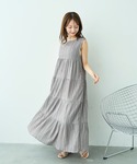 ワンピース 夏 ノースリーブ ティアードワンピ...の詳細画像4