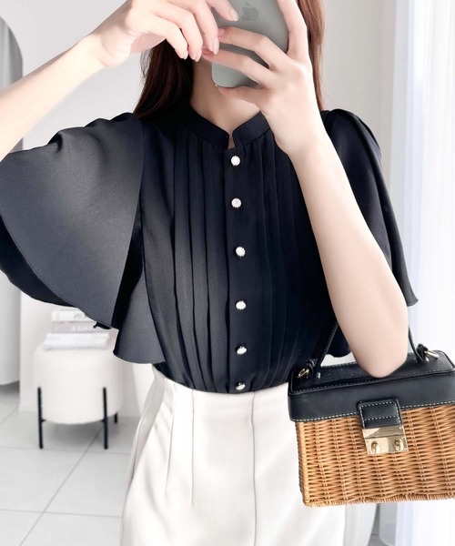「mily bilet」 半袖シャツ MEDIUM ブラック レディース_画像2