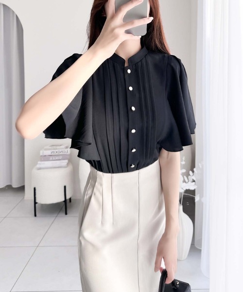 「mily bilet」 半袖シャツ MEDIUM ブラック レディース_画像3