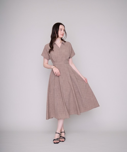 「MISCH MASCH」 シャツワンピース フリ- ブルー レディース_画像3