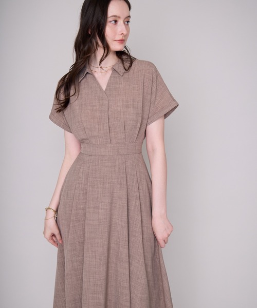 「MISCH MASCH」 シャツワンピース フリ- ブルー レディース_画像7