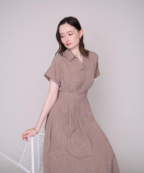 「MISCH MASCH」 シャツワンピース フリ- ブルー レディース_画像9