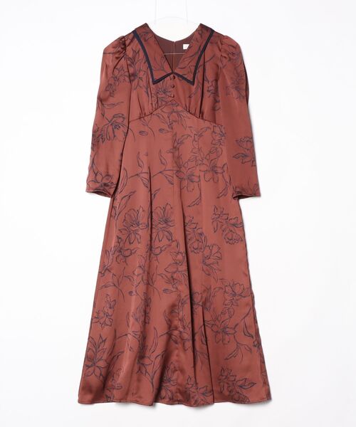 Her lip to 花柄長袖ワンピース S ブラウン レディース : ZOZOTOWN 