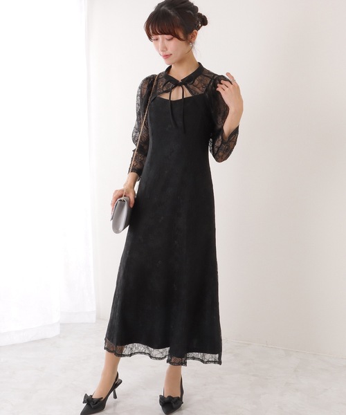 「Lace Ladies」 コンビワンピース FREE グレー レディース_画像4