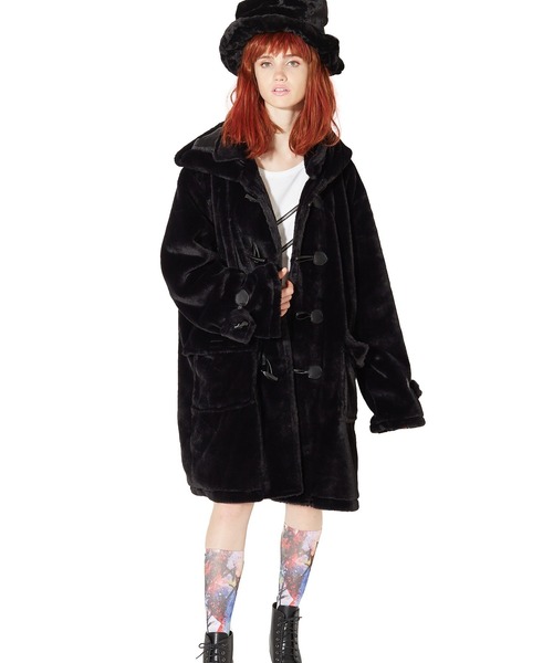 コート ダッフルコート ショートファーオーバーサイズダッフルコート