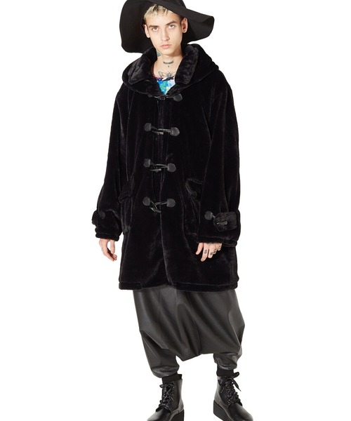 コート ダッフルコート ショートファーオーバーサイズダッフルコート