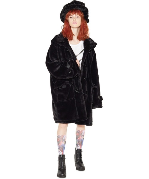 コート ダッフルコート ショートファーオーバーサイズダッフルコート