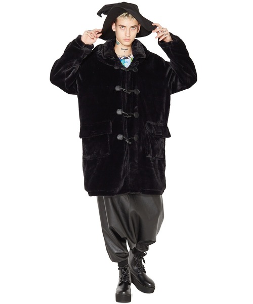 コート ダッフルコート ショートファーオーバーサイズダッフルコート