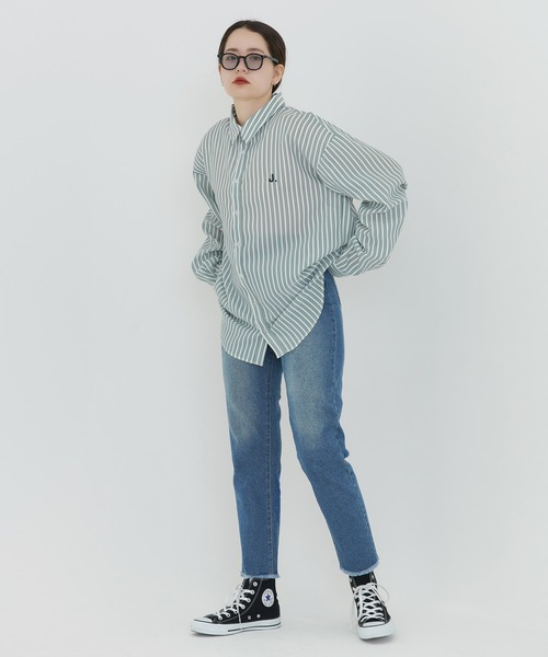 TINA：JOJUN シャツ ブラウス ユニセックス ストライプ