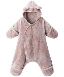 Combi mini おくるみ ふわふわボアくま耳おくるみ（手足カバー付き