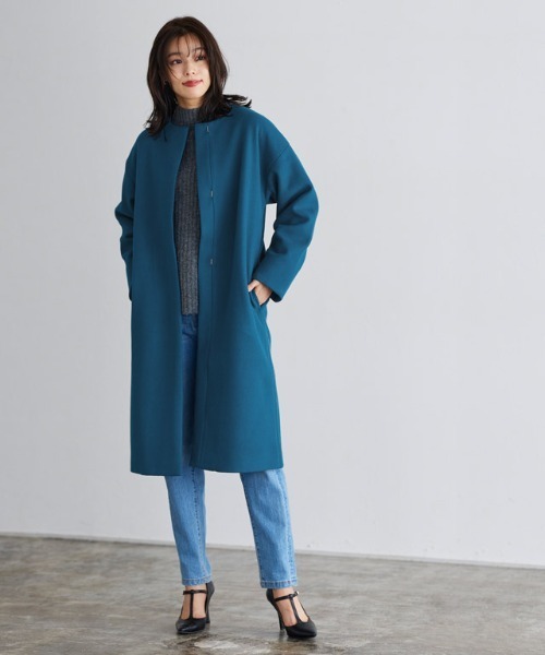 Alberobello ノーカラーコート ライトグログランノーカラーコート(ノーカラーコート) | a.v.v(アー