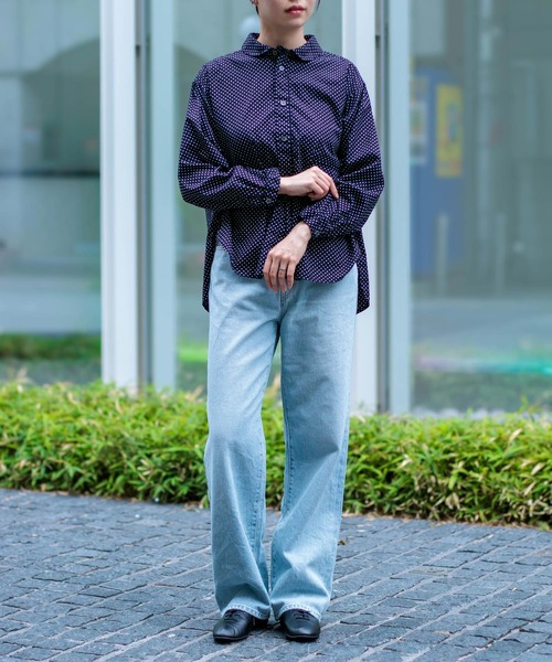 ワイドパンツ ジーンズ デニム デニムパンツ 「D.M.G. / ディーエムジー」 甘織デニム 5Pストレートデニム レディースの画像