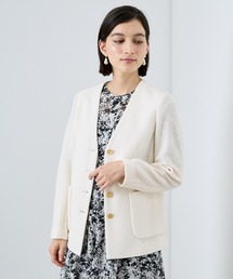 ANAYI ジャケット ノーカラージャケット メッシュノーカラー