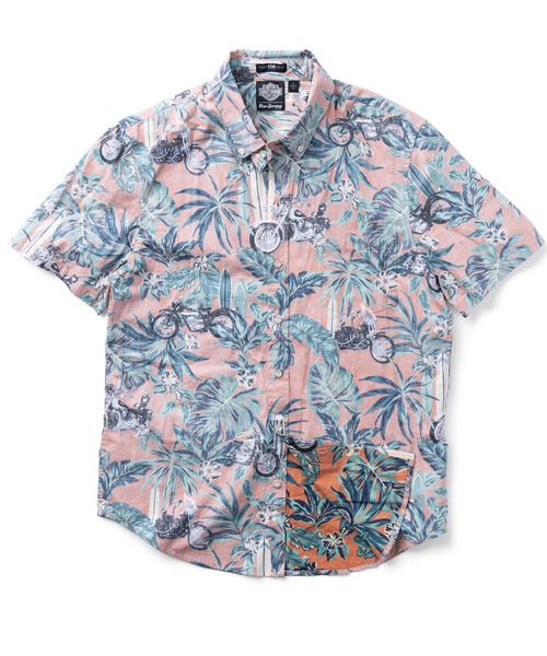 HARLEY-DAVIDSON☆アロハシャツ メンズ半袖シャツ L Harley Davidson シャツ Harley-Davidson(R) x Reyn Spooner(R