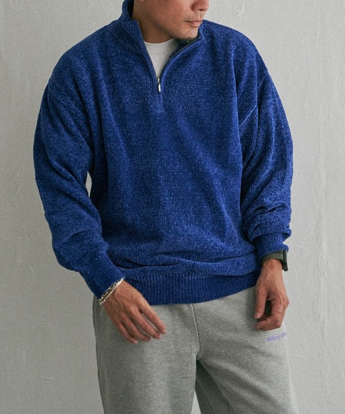 NO NEED（ノーニード） セーター ニット モールハーフジッププル