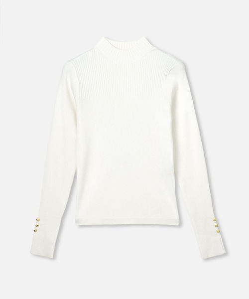 【新品未使用✨25SS】allureville リブニット 白 allureville（アルアバイル） ニット セーター キリカエリブプル