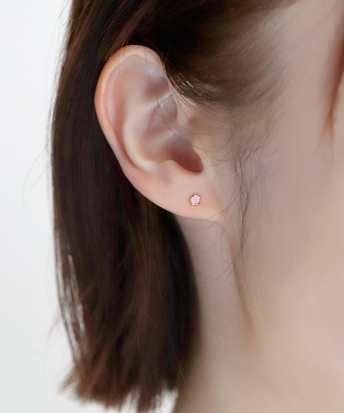 ANEMONE（アネモネ） ピアス フラワーストーンミニピアス「K10 