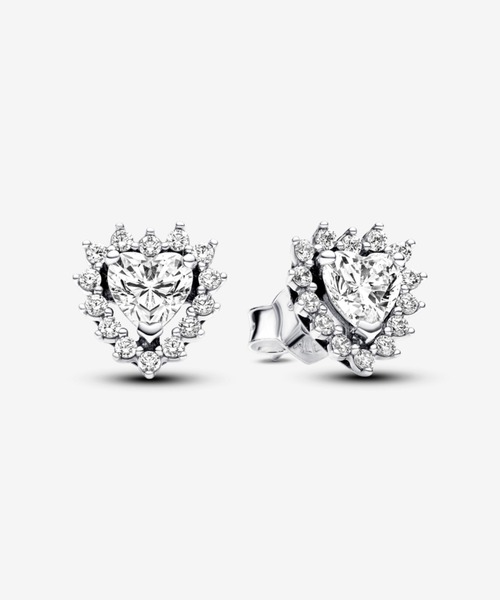 PANDORA（パンドラ） ピアス スパークリング ハート ヘイロー スタッド
