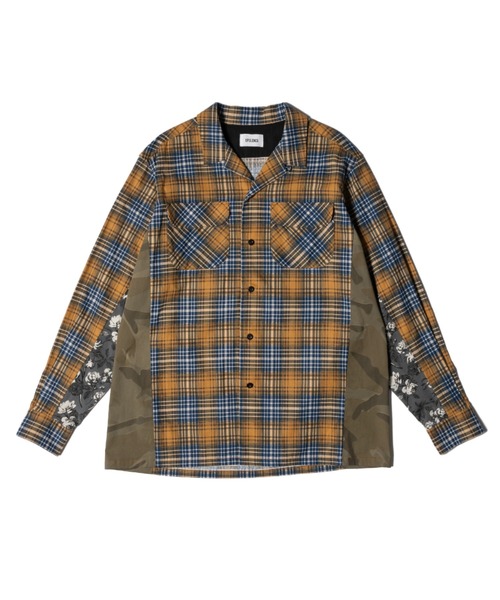 OPULENCE シャツ フラワープリントチェックシャツ メンズ : ZOZOTOWN