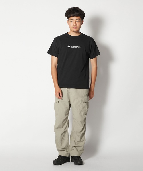 snow peak tシャツ Soft Cotton Logo Short Sleeve T-Shirt メンズ